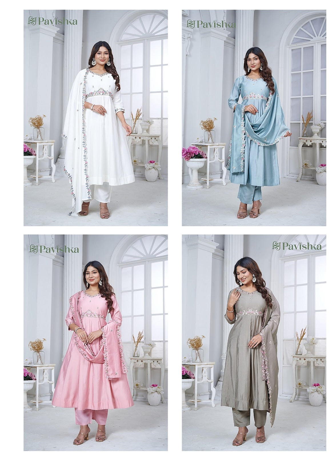 Design 2108 Pavishka Viscose Silk Readymade Anarkali Suits Manufacturer