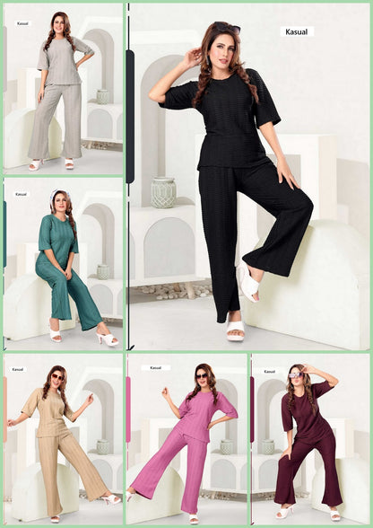 Design 220126 Kasual Crush Co Ord Set Supplier Ahmedabad
