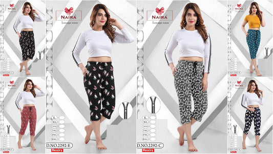 Design 2292 Kavyansika Hosiery Cotton Womens Capri Wholesaler Gujarat