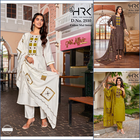 Design 2510 Hrk Coral Readymade Pant Style Suits Supplier