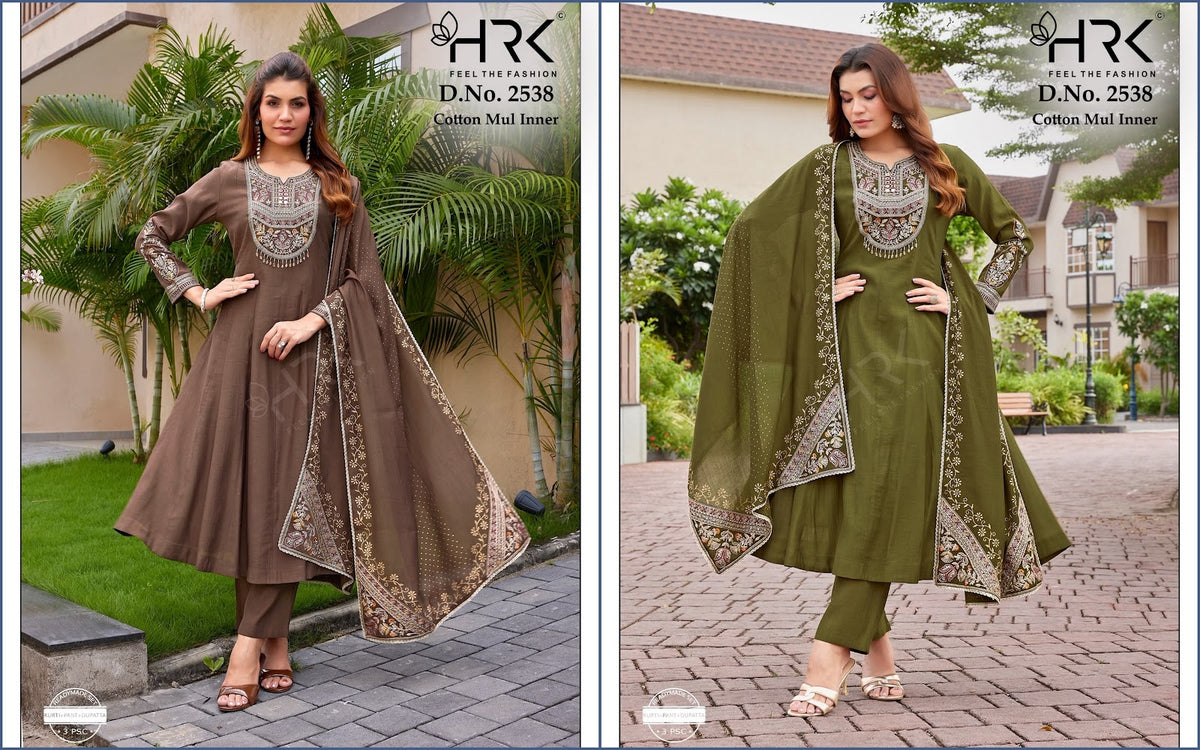 Design 2538 Hrk Wrinkle Readymade Anarkali Suits Wholesale