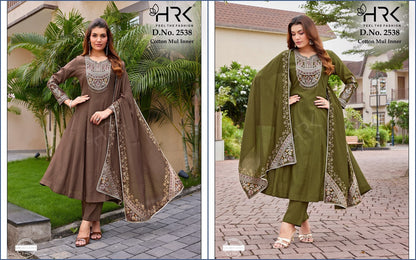 Design 2538 Hrk Wrinkle Readymade Anarkali Suits Wholesale