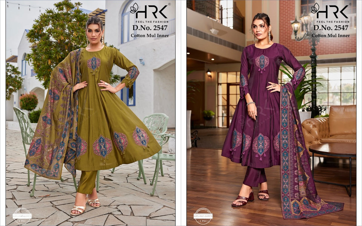 Design 2547 Hrk Chanderi Readymade Anarkali Suits Exporter Gujarat