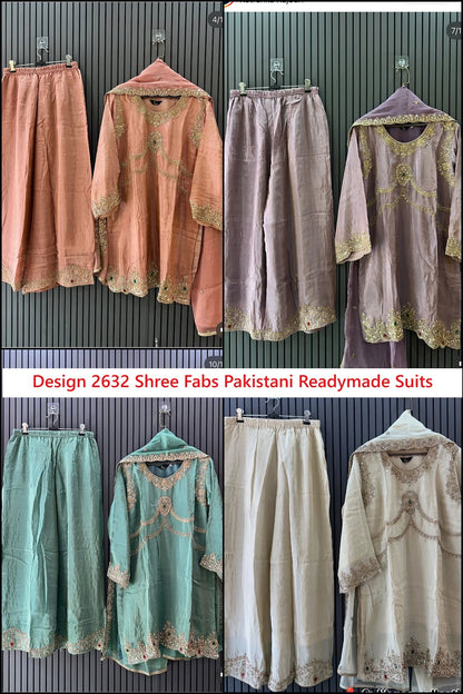 Design 2632 Shree Fabs Tissue Pakistani Readymade Suits Wholesale Rate