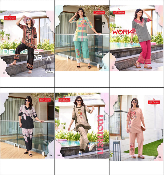 Design 2 Print Life Partner Linen Co Ord Set Wholesale Rate