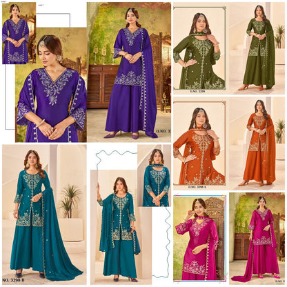Design 3298 To 3301 Ladyf Georgette Readymade Plazzo Style Suits Manufacturer India