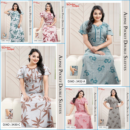 Design 3430-3432 Ruchee Fashion Alpine Night Gowns Supplier India