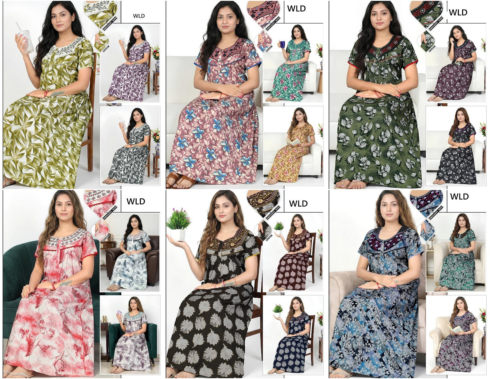 Design 3485 Wld Night Gowns Wholesaler Gujarat