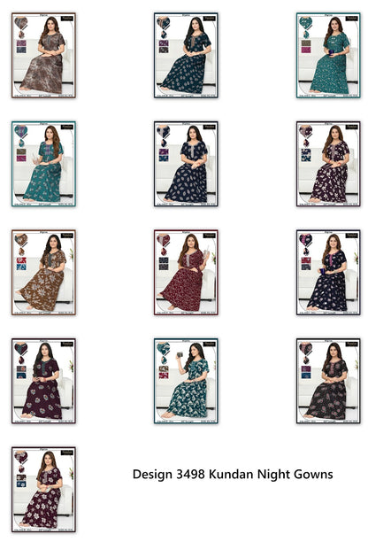 Design 3498 Kundan Alpine Night Gowns Exporter Gujarat