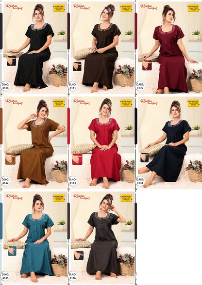 Design 4138 To 4146 Ruchee Fashion Alpine Night Gowns Manufacturer India