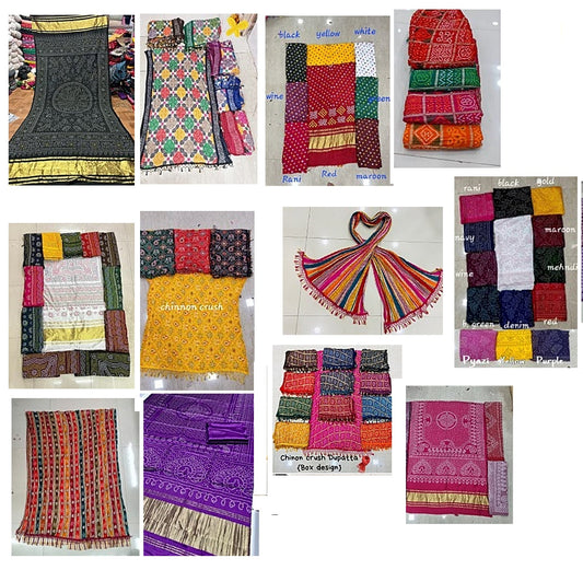 Design 4 Bht Gaji Silk Dupatta