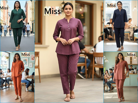 Design 4 Miss Linen Co Ord Set Wholesale Rate