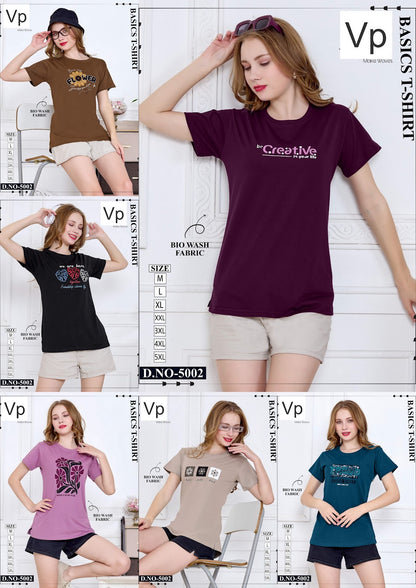 Design 5002 030126 Vp Biowash Women Tshirt Exporter Ahmedabad