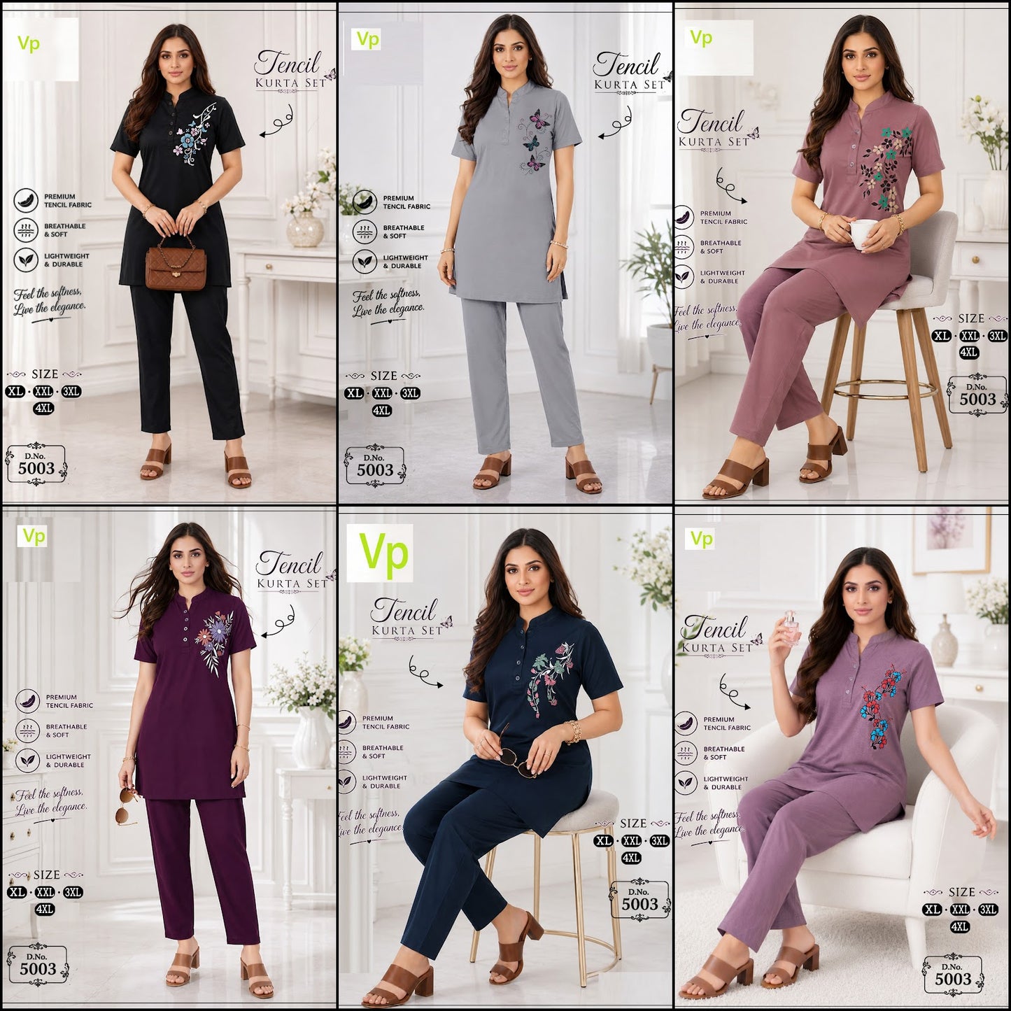 Design 5003 Vp Tencil Kurta Night Suits Supplier Ahmedabad