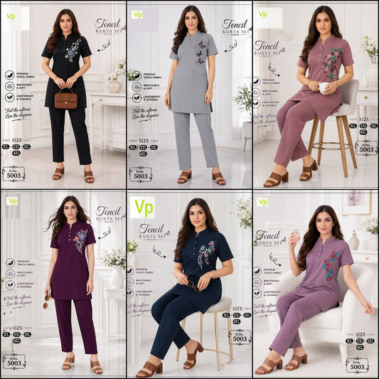 Design 5003 Vp Tencil Kurta Night Suits Supplier Ahmedabad
