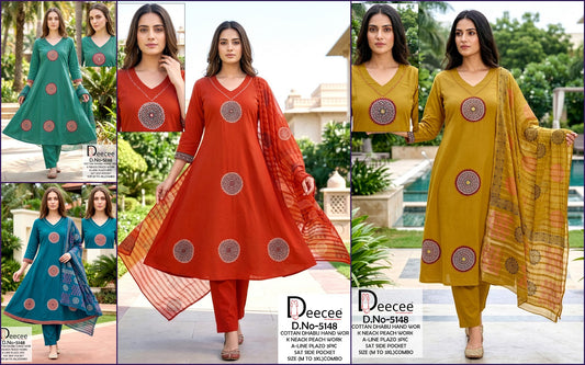 Design 5148 Deecee Dhabu Cotton Readymade Anarkali Suits Exporter