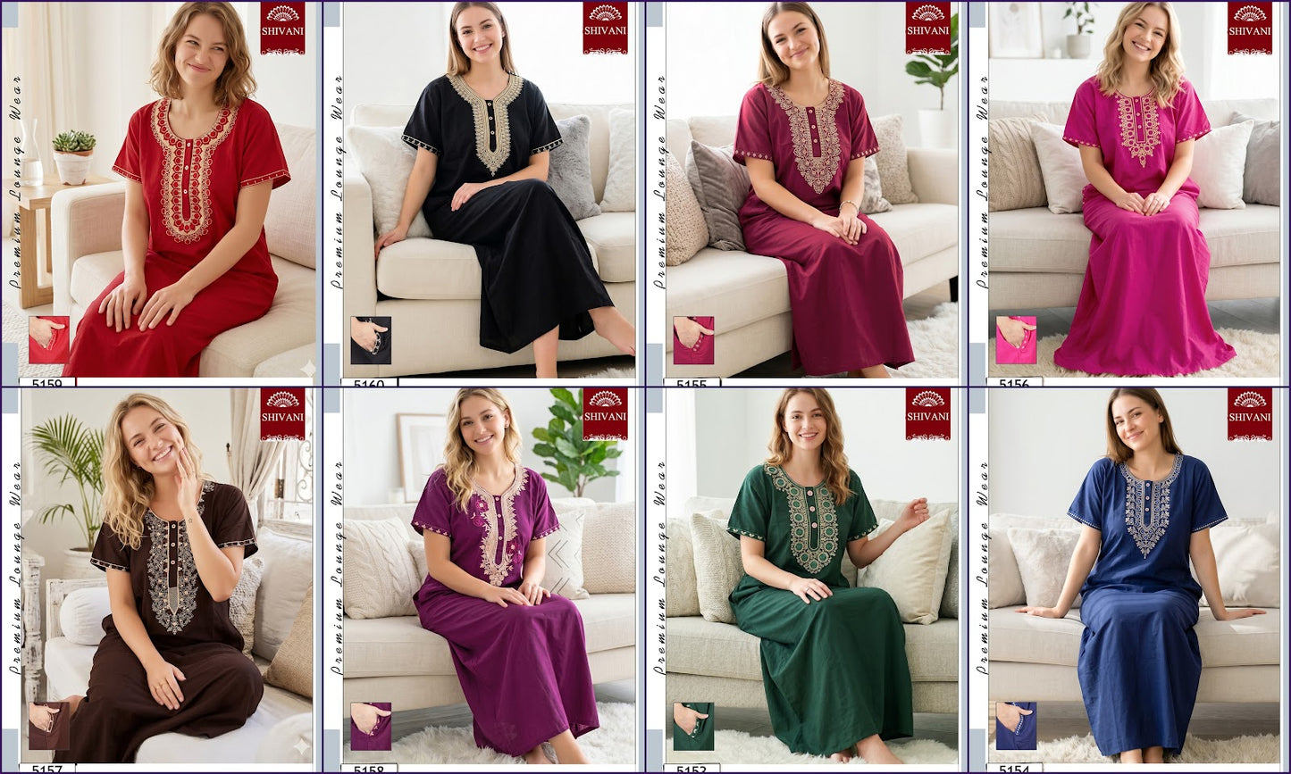 Design 5153-5160 Shivani Lizzy Bizzy Night Gowns Wholesaler Ahmedabad