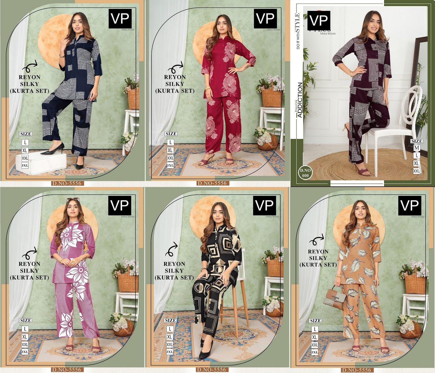 Design 5556 Vp Reyon Co Ord Set Exporter