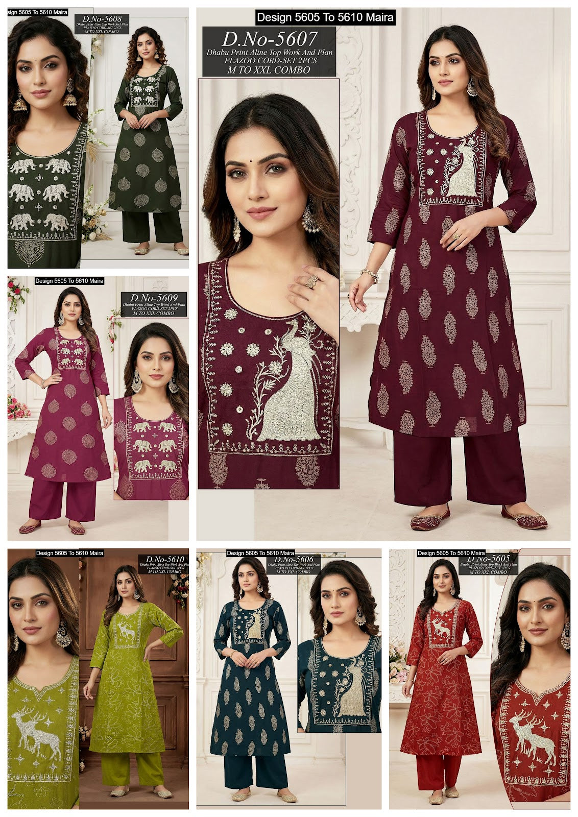 Design 5605 To 5610 Maira Cotton Co Ord Set Supplier Ahmedabad