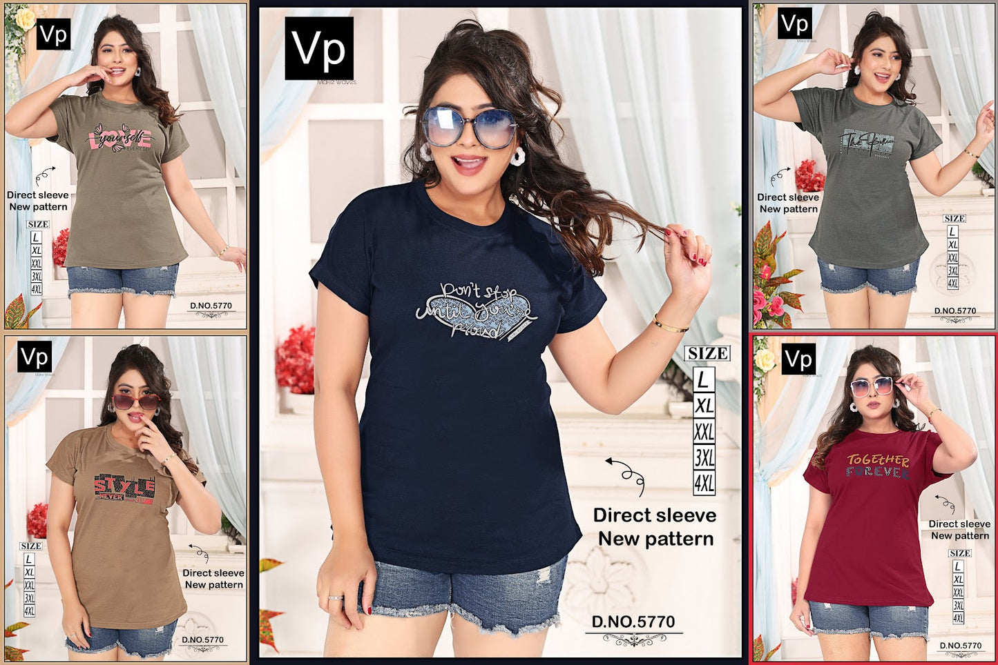 Design 5770 Vp Hosiery Women Tshirt Wholesaler India