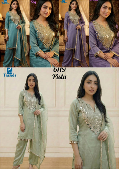 Design 6119 Kaya Roman Readymade Plazzo Style Suits Wholesaler