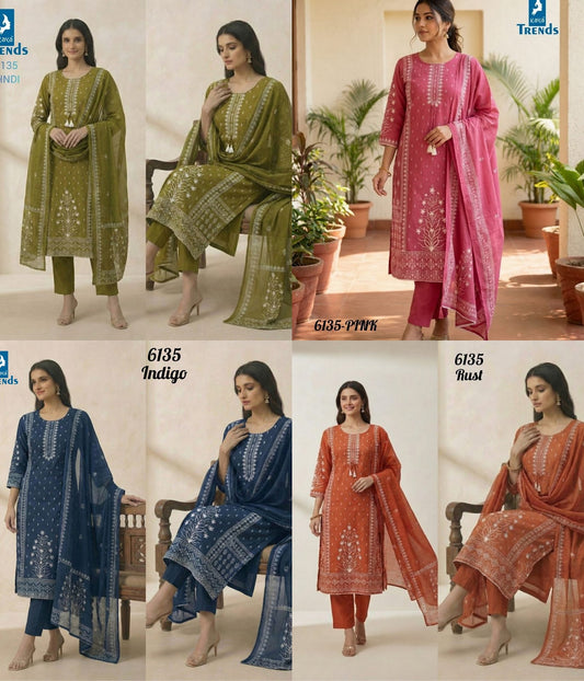 Design 6135 Kaya Trends Readymade Cotton Pant Suits Wholesaler Gujarat