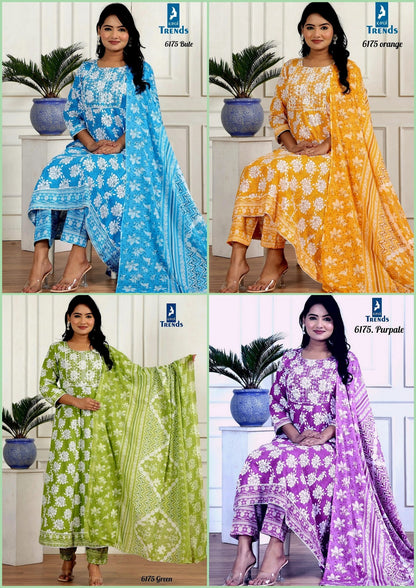 Design 6175 Kaya Cotton Readymade Anarkali Suits Exporter India