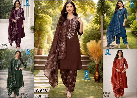 Design 6261 Kaya Trends Readymade Cotton Pant Suits Manufacturer Gujarat