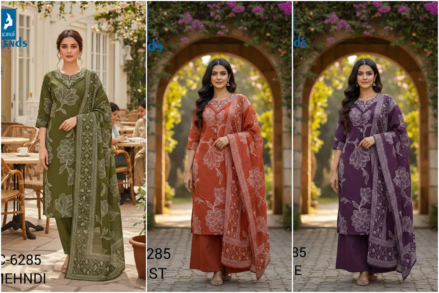 Design 6285 Kaya Trends Readymade Cotton Pant Suits Exporter