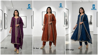 Design 6295 Kaya Trends Vichitra Silk Readymade Pant Style Suits Manufacturer