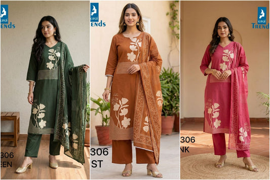 Design 6306 Kaya Trends Readymade Cotton Pant Suits Wholesale Rate