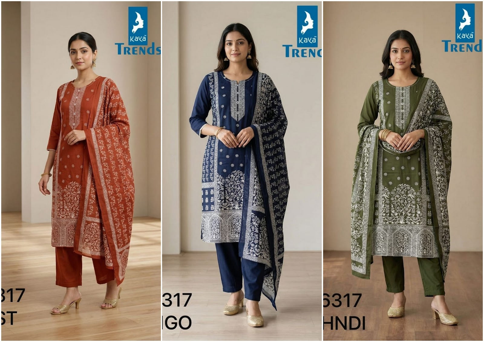 Design 6317 Kaya Trends Readymade Cotton Pant Suits Supplier