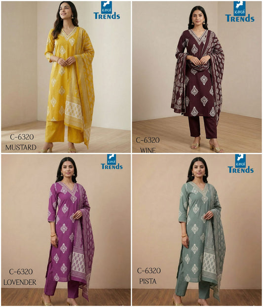 Design 6320 Kaya Trends Readymade Cotton Pant Suits Wholesale