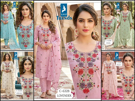 Design 6328 Kaya Trends Readymade Pant Style Suits Supplier India