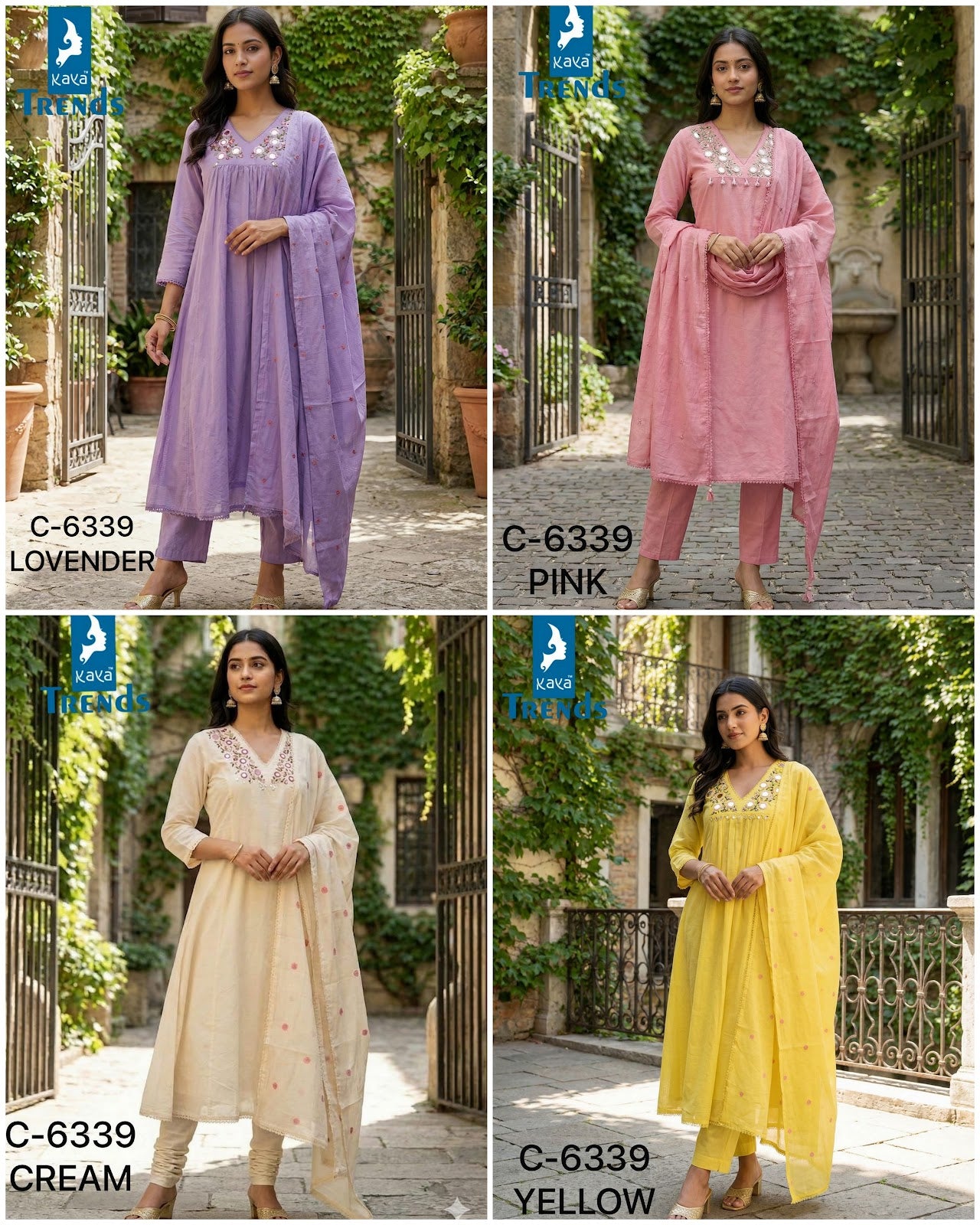 Design 6339 Kaya Trends Cotton Readymade Anarkali Suits Wholesaler