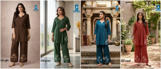 Design 6350 Kaya Trends Cotton Co Ord Set Wholesaler Ahmedabad