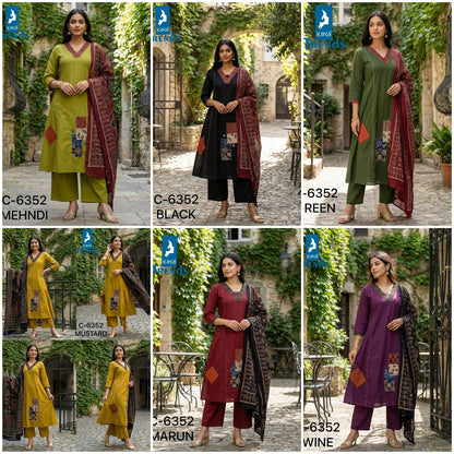 Design 6352 Kaya Trends Cotton Readymade Anarkali Suits Wholesaler India