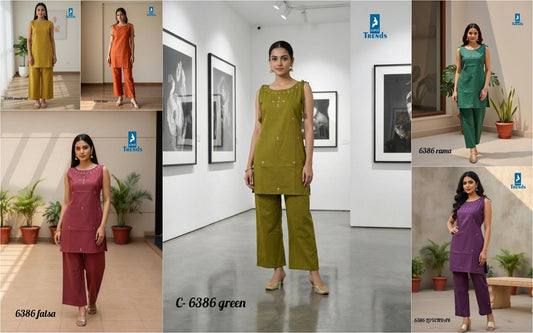 Design 6386 Kaya Trends Cotton Co Ord Set Supplier Gujarat
