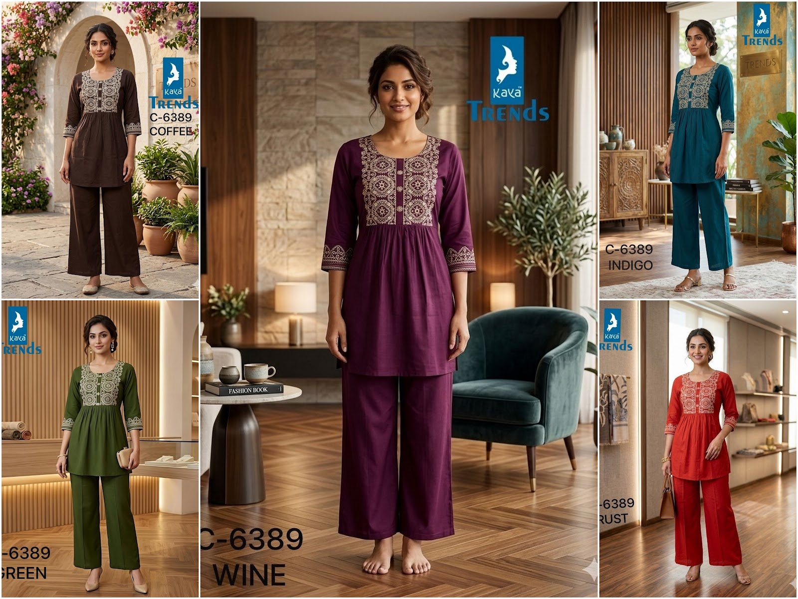 Design 6389 Kaya Trends Rayon Co Ord Set Supplier Ahmedabad