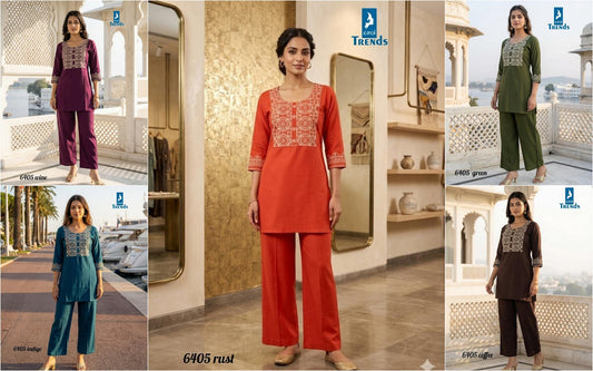 Design 6405 Kaya Trends Rayon Co Ord Set Manufacturer