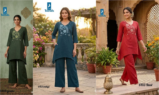 Design 6413 Kaya Trends Cotton Co Ord Set Wholesale