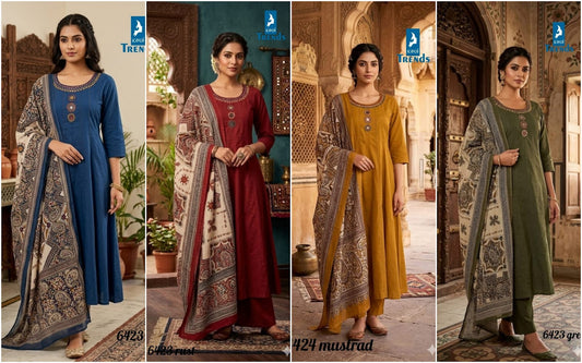 Design 6423 Kaya Trends Cotton Readymade Anarkali Suits Wholesale Rate