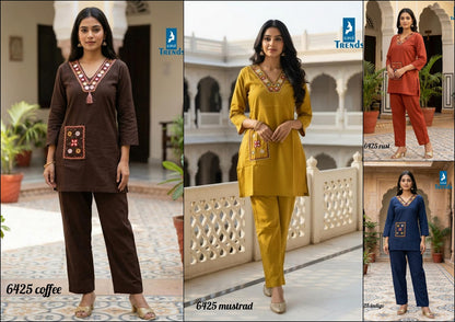 Design 6425 Kaya Trends Dhabu Cotton Co Ord Set Wholesaler Ahmedabad