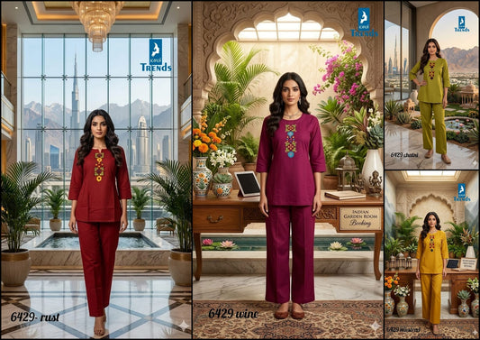Design 6429 Kaya Trends Dhabu Cotton Co Ord Set Wholesale Price