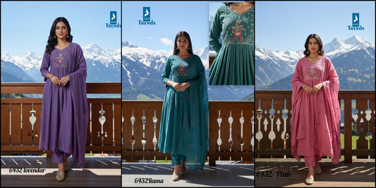 Design 6432 Kaya Trends Chanderi Readymade Anarkali Suits Manufacturer Gujarat