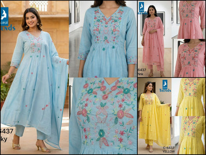 Design 6437 Kaya Trends Cotton Readymade Anarkali Suits Wholesaler