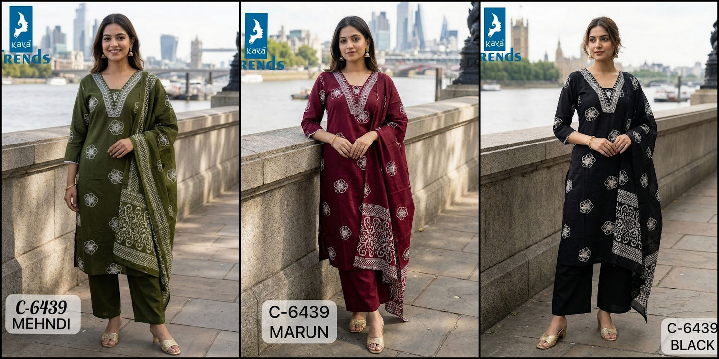 Design 6439 Kaya Trends Rayon Readymade Pant Style Suits Supplier