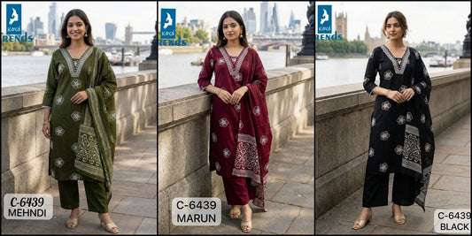 Design 6439 Kaya Trends Rayon Readymade Pant Style Suits Supplier