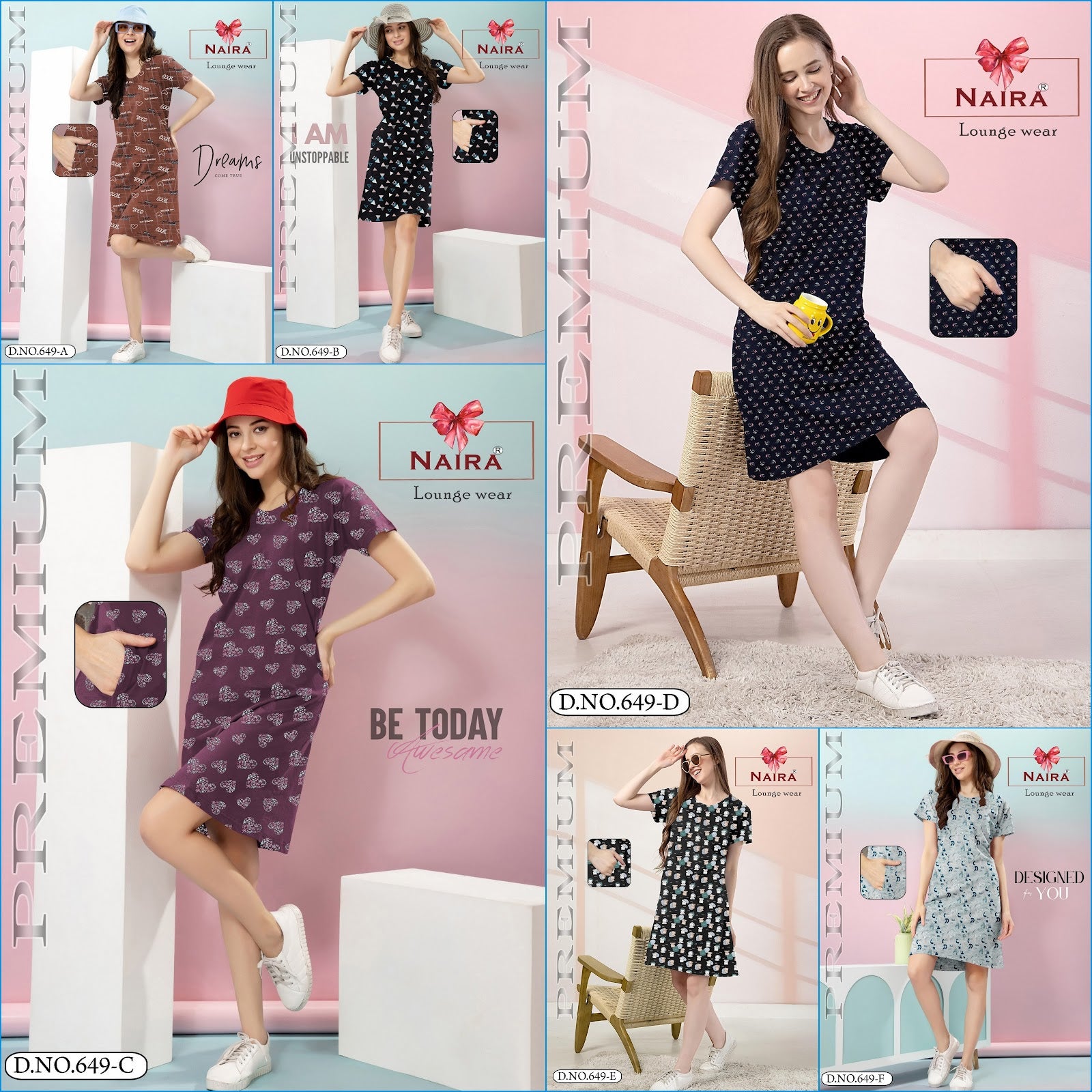 Design 649 Naira Kavyansika Hosiery Cotton Short Night Gown Exporter Gujarat