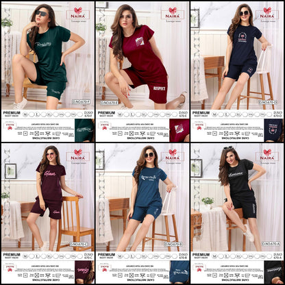 Design 670 Kavyansika Tencil Shorts Night Suits Exporter India